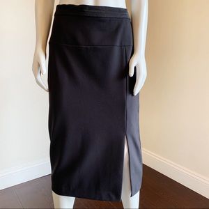 ANN TAYLOR Black Stretch Seamed Midi Pencil Skirt